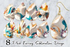 3D Splash Colorful Paint Earring teardrop sublimation design Product Image 1