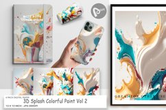 Digital Paper 3D Splash Colorful Paint Product Image 1