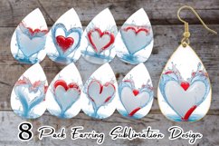 3D Splash Water Love heart Earring teardrop sublimation desi Product Image 1