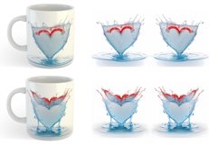 3D Splash Water Love heart | Mug sublimation design Product Image 4