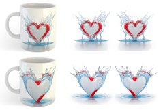 3D Splash Water Love heart | Mug sublimation design Product Image 5
