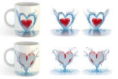 3D Splash Water Love heart | Mug sublimation design Product Image 6