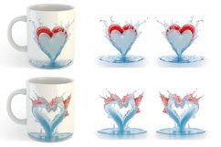 3D Splash Water Love heart | Mug sublimation design Product Image 2