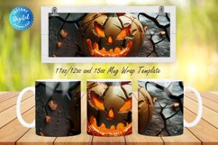 3D Spooky Pumpkin 11, 12 &amp; 15 Oz Mug Sublimation Product Image 1