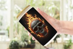 3D Spooky Skull Burn Glass Can Wraps Product Image 2