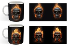 3D Spooky Skull Burning | Mug sublimation design Product Image 4