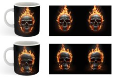 3D Spooky Skull Burning | Mug sublimation design Product Image 5