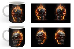 3D Spooky Skull Burning | Mug sublimation design Product Image 6