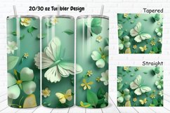 3D Spring Flowers Green Butterfly 20/30oz Skinny Tumbler Product Image 1