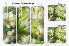 3D Spring Flowers Green Butterfly 20/30oz Skinny Tumbler Product Image 1