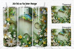 3D Spring Flowers Green Butterfly 20/30oz Skinny Tumbler Product Image 1