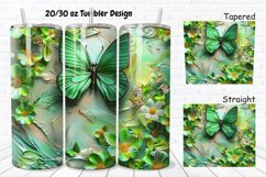 3D Spring Flowers Green Butterfly 20/30oz Skinny Tumbler Product Image 1