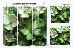 3D Spring Flowers Green Butterfly 20/30oz Skinny Tumbler Product Image 1