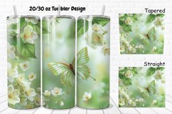 3D Spring Flowers Green Butterfly 20/30oz Skinny Tumbler Product Image 1