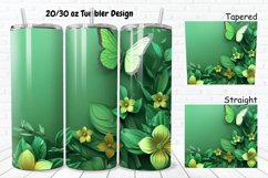 3D Spring Flowers Green Butterfly 20/30oz Skinny Tumbler Product Image 1