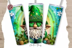 3D Gnome St Patrick's Day Tumbler Wrap PNG | St Patricks PNG Product Image 1