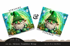 3D Gnome St Patrick's Day Tumbler Wrap PNG | St Patricks PNG Product Image 3