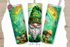 3D St Patricks Day Gnome Tumbler Wrap PNG | St Patricks PNG Product Image 1