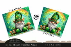 3D St Patricks Day Gnome Tumbler Wrap PNG | St Patricks PNG Product Image 3