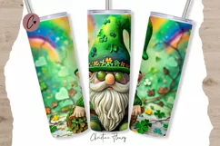 3D Gnome St Patrick's Day Tumbler Wrap PNG | St Patricks PNG Product Image 1