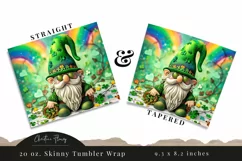 3D Gnome St Patrick's Day Tumbler Wrap PNG | St Patricks PNG Product Image 3