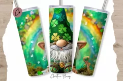 3D St Patricks Day Gnome Tumbler Wrap PNG | St Patricks PNG Product Image 1