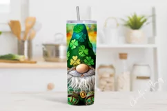 3D St Patricks Day Gnome Tumbler Wrap PNG | St Patricks PNG Product Image 2