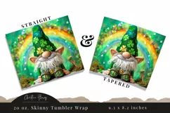 3D St Patricks Day Gnome Tumbler Wrap PNG | St Patricks PNG Product Image 3