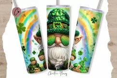 3D Gnome St Patrick's Day Tumbler Wrap PNG | St Patricks PNG Product Image 1