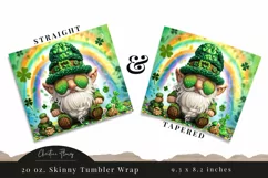 3D Gnome St Patrick's Day Tumbler Wrap PNG | St Patricks PNG Product Image 3