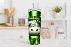 3D St Patricks Highland Cow Tumbler Wrap PNG Product Image 2