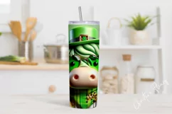 3D St Patricks Day Highland Cow Tumbler Wrap PNG Product Image 2