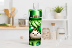 3D St Patricks Highland Cow Tumbler Wrap PNG Product Image 2