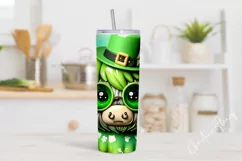 3D Highland Cow St Patricks Tumbler Wrap PNG Product Image 2