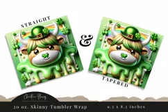 3D St Patricks Day Highland Cow Tumbler Wrap PNG Product Image 3