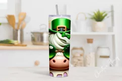 3D St Patricks Highland Cow Tumbler Wrap PNG Product Image 2