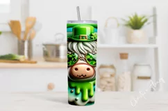 3D St Patricks Day Highland Cow Tumbler Wrap PNG Product Image 2