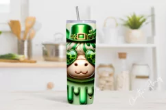 3D Highland Cow St Patricks Tumbler Wrap PNG Product Image 2