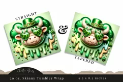 3D Highland Cow St Patricks Tumbler Wrap PNG Product Image 3