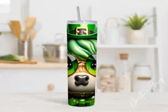 3D Highland Cow St Patricks Tumbler Wrap PNG Product Image 2