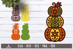 3d Stacked Pumpkin Layered SVG design
