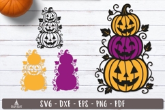 3d Stacked Pumpkins Halloween Layered SVG design