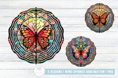 Stained Glass Butterfly Wind Spinner Sublimation Product Image 1