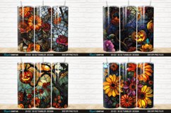 3D Stained Glass Halloween Flowers Tumbler Bundle Product Image 7