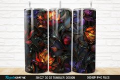 3D Stained Glass Halloween Flowers 20/30oz Skinny Tumbler Product Image 1