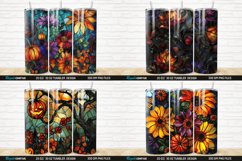 3D Stained Glass Halloween Flowers Tumbler Bundle Product Image 2