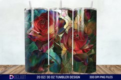 3d Stained glass roses Tumbler Wrap Product Image 1