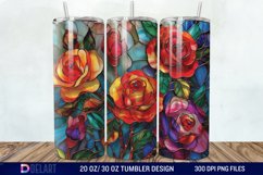 3d Stained glass roses Tumbler Wrap Product Image 1