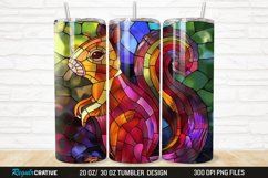 3D Stained Glass Squirrel 20/30oz Skinny Tumbler Product Image 1