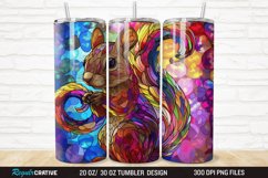 3D Stained Glass Squirrel 20/30oz Skinny Tumbler Product Image 1